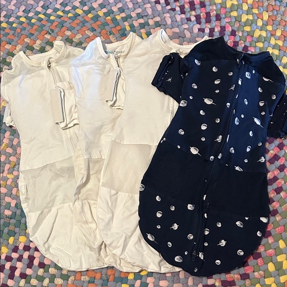 Snoo Baby Sleep Sacks for Snoo in White and Navy size Medium